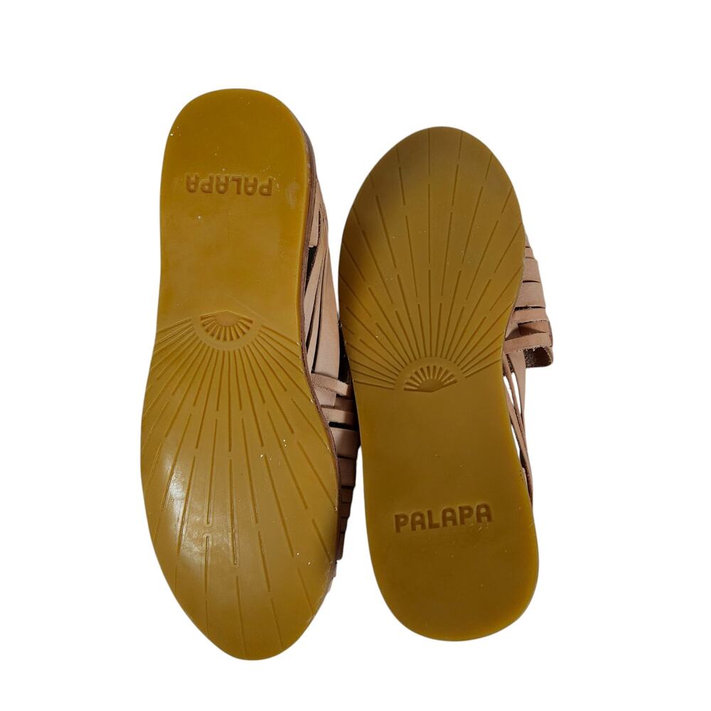 Palapa Womens Casual Acapulco Sandals 6 Tan Woven Leather Huarache Flats Boho - Picture 8 of 9